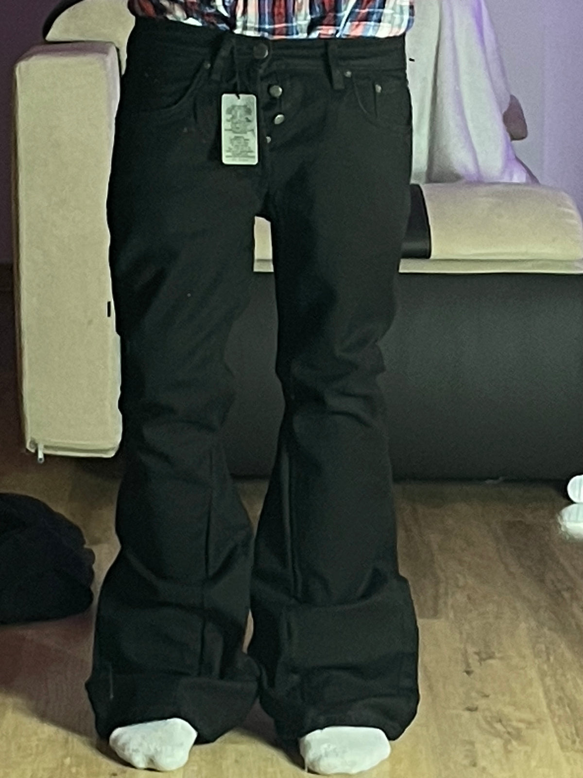 Black Flare Jeans with gothic elements
