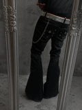 Skinny Flare Jeans With Gothic Elements