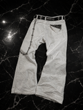 White Flare Jeans With Metal Pocket