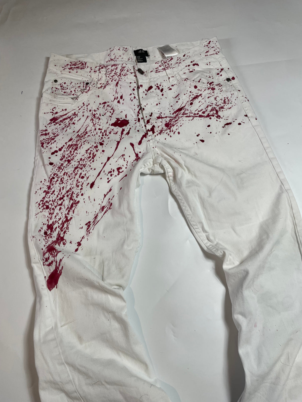 White Flare Jeans With “blood”