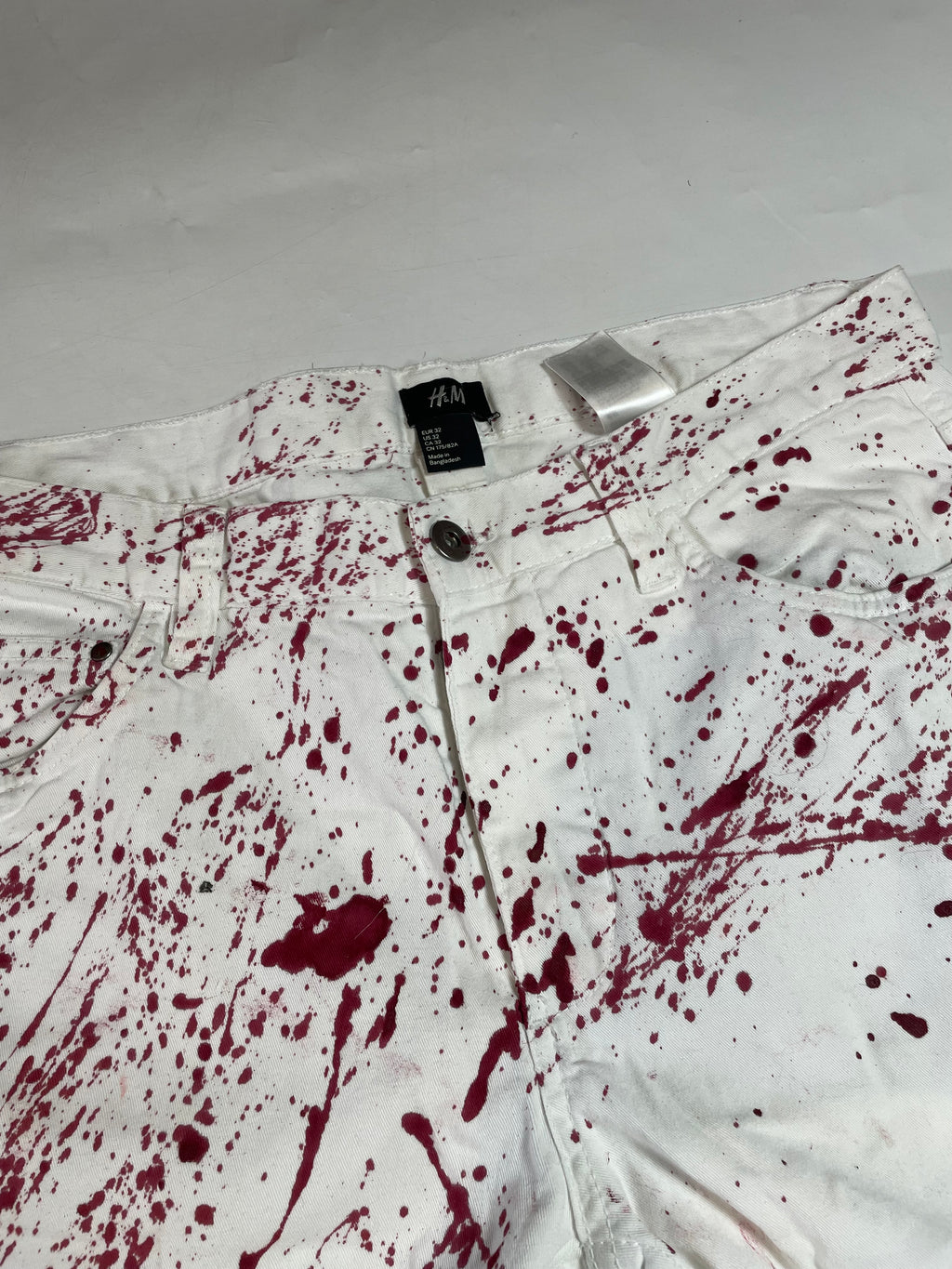 White Flare Jeans With “blood”