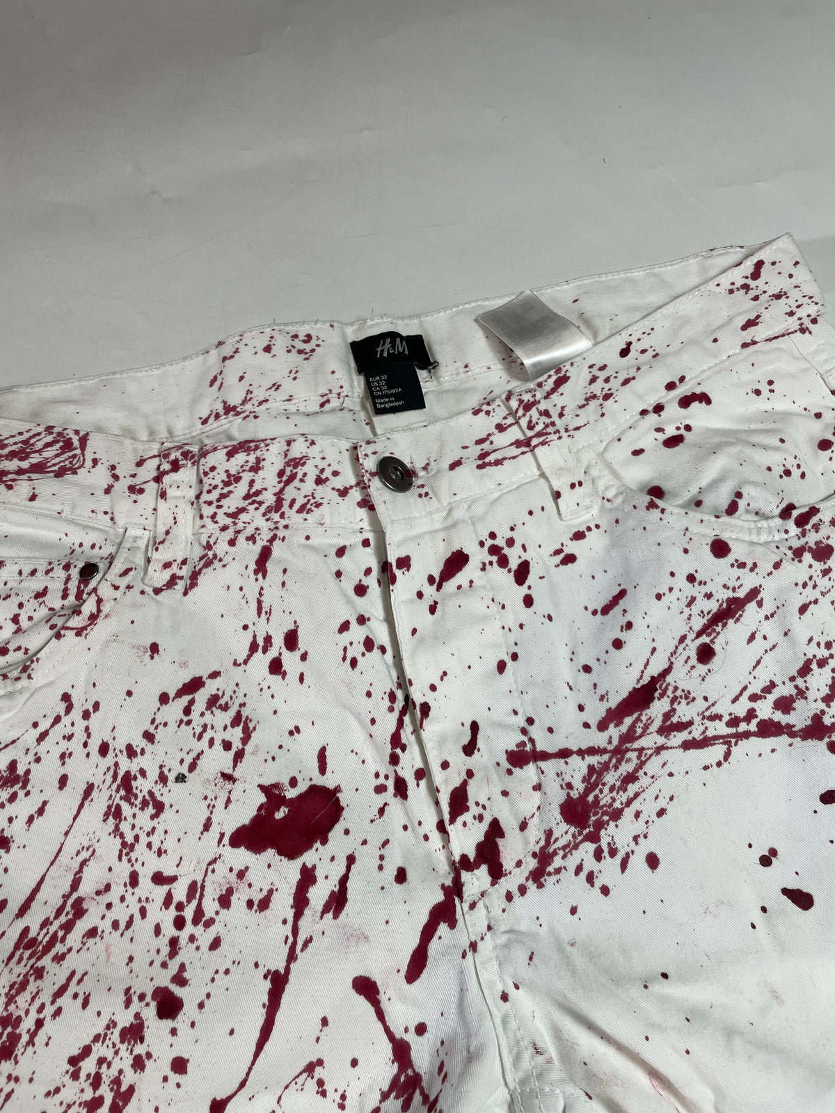 White Flare Jeans With “blood”