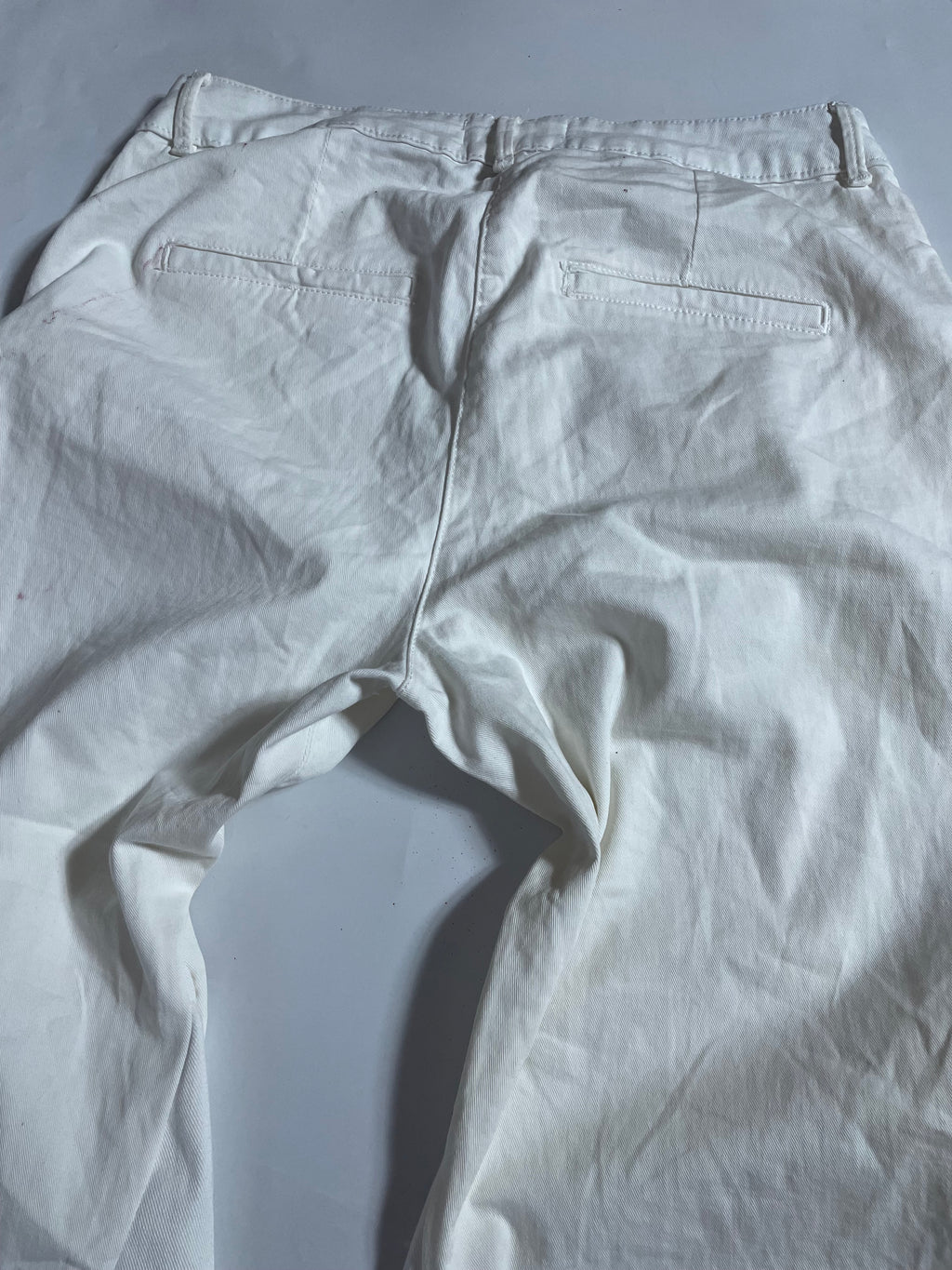 White Flare Jeans With Red Pattern