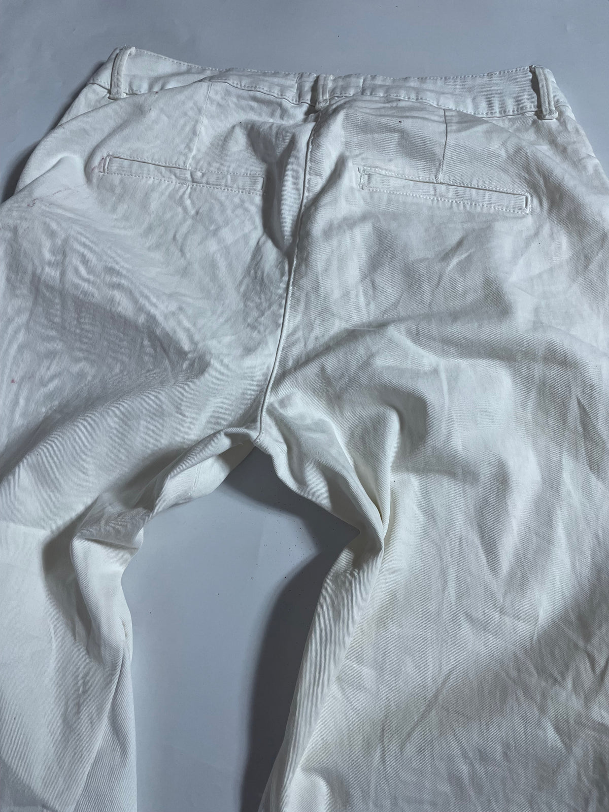 White Flare Jeans With Red Pattern