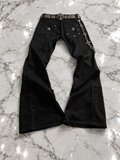 Black Flare Jeans with gothic elements