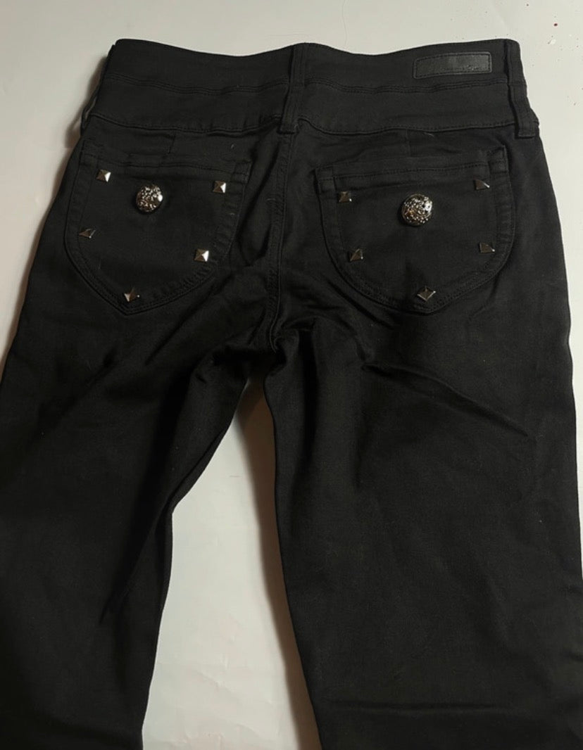 Black Flare Jeans with gothic elements