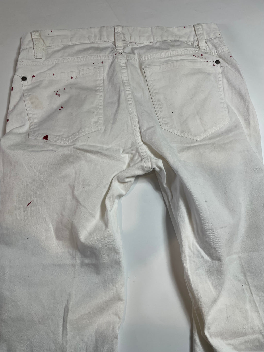 White Flare Jeans With “blood”