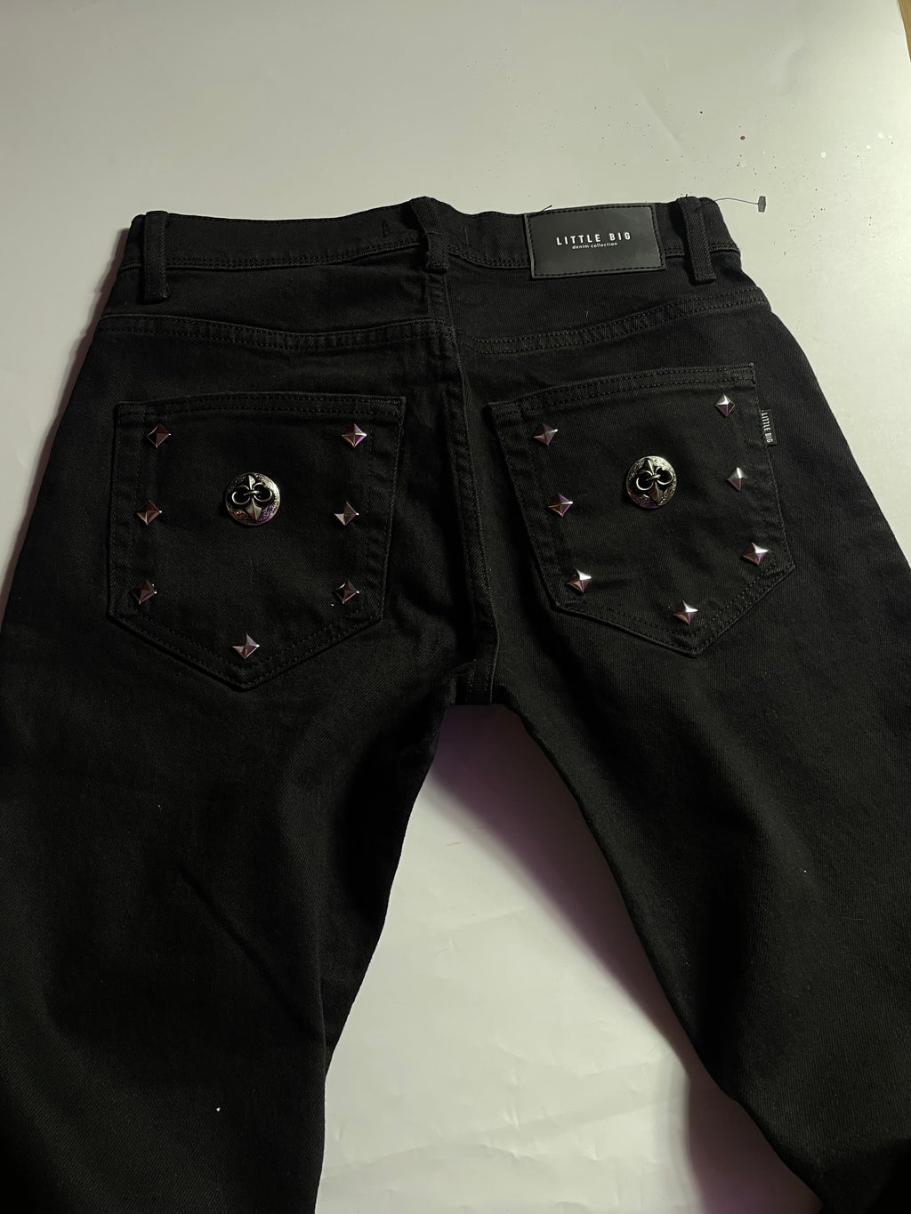 Black Flare Jeans with gothic elements