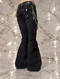 Black Flare Jeans with gothic elements