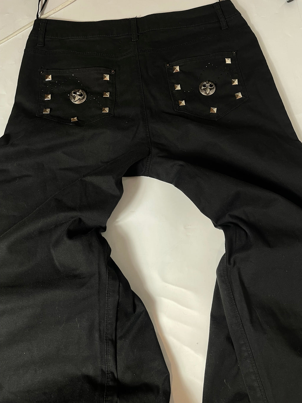 Black Flare Men Jeans With Gothic Elements