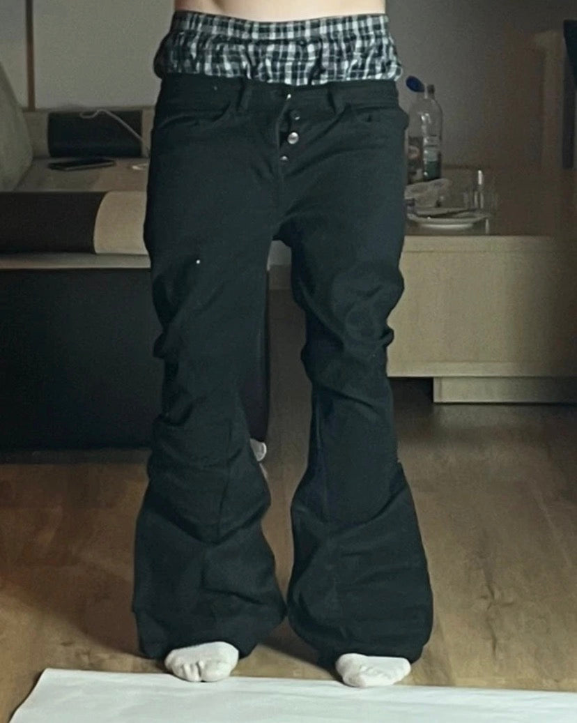 Black Flare Jeans with gothic elements