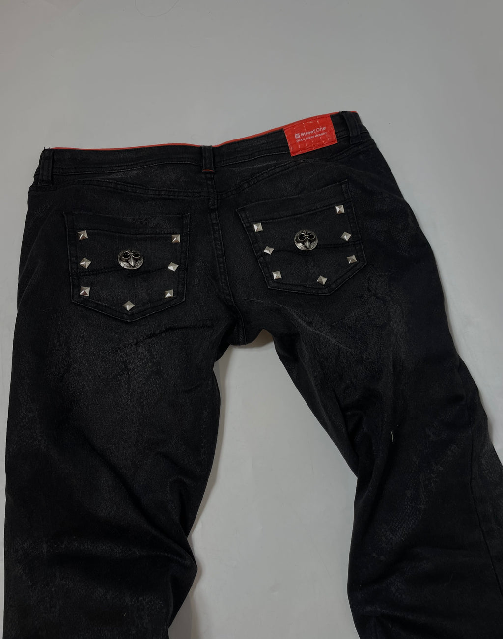 Skinny Flare Jeans With Gothic Elements
