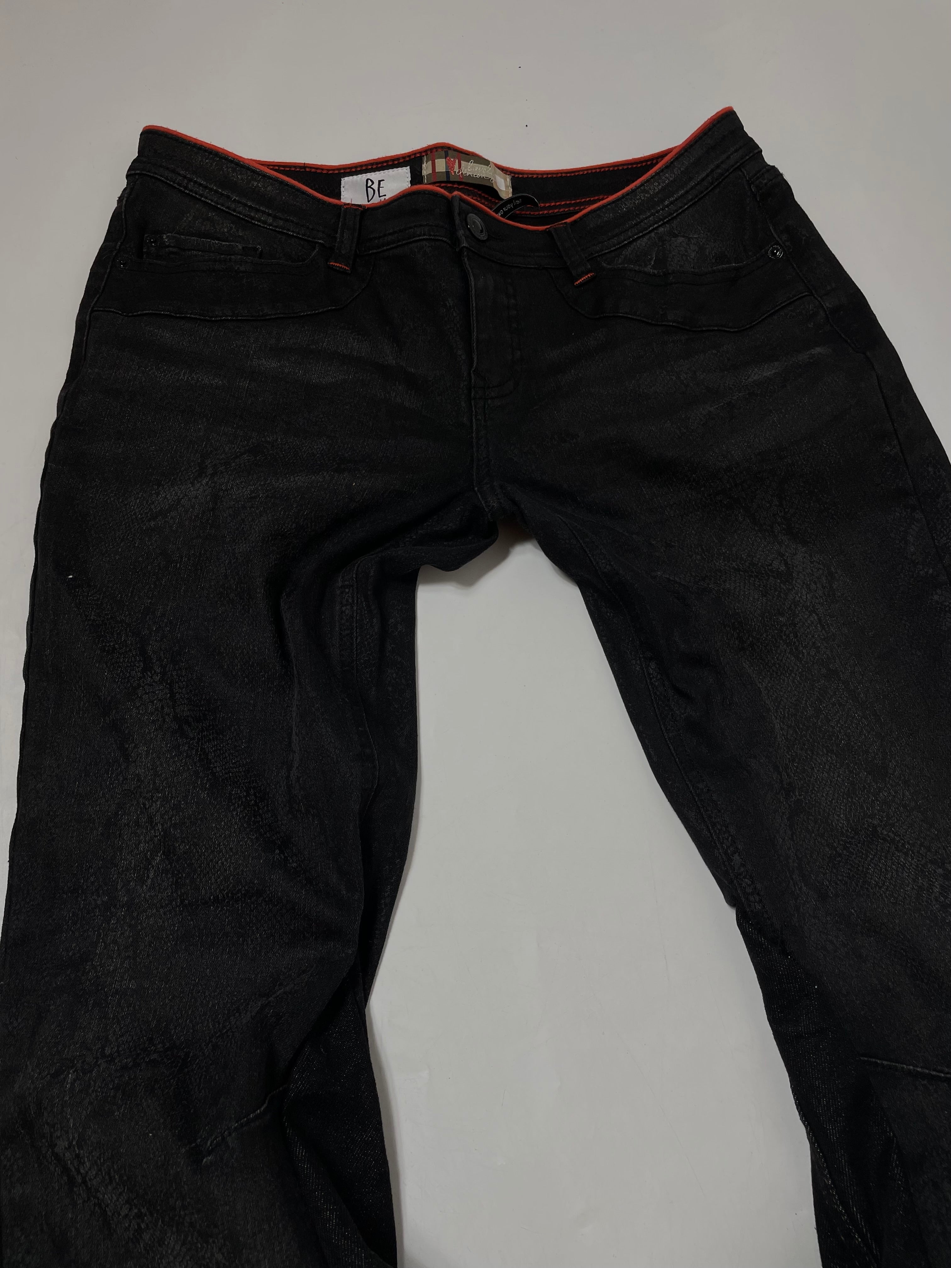 Skinny Flare Jeans With Gothic Elements