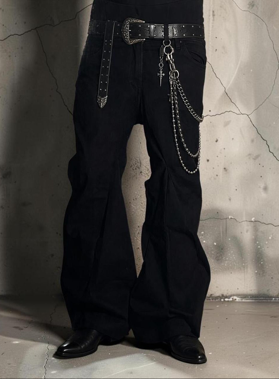 Men's Black Flare Jeans