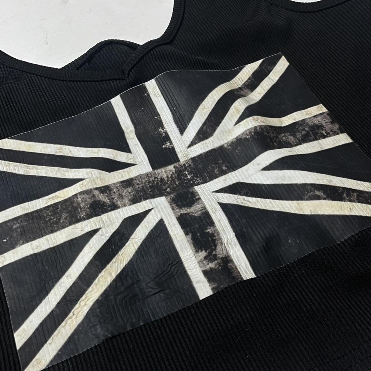 Women's Black Crop-top With UK Archive Flag